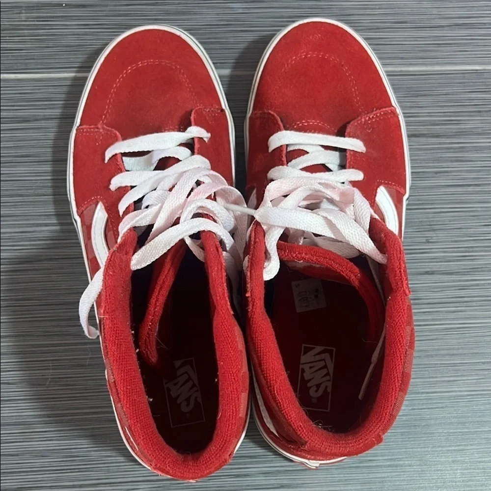 Vans Red Checkered High-Top Sneakers